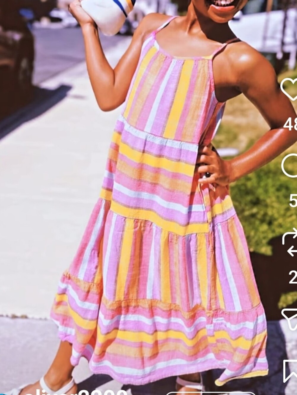 Girls' Colorful Striped Sundress - Pink, Yellow & Orange - Cat & Jack - 2T